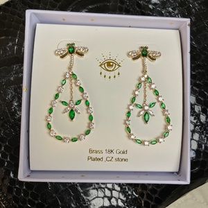 18K Gold Plated CZ Stone Earrings
